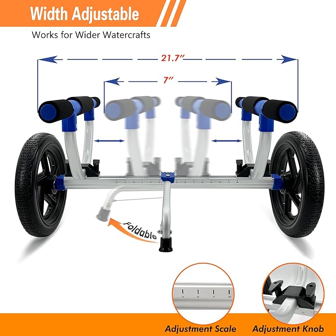 Kayak Cart, Paddle Board Cart Kayak Trolley Canoe Dolly SUP Carrier with Airless Tires