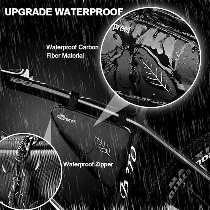 NDakter Bike Bag:Bike Frame Bag & Bicycle Repair Kit, 2L Waterproof Storage Pouch with 16-in-1 Multi-tool, Portable Bike Tool Set for Flat Tire Repair, Cycling Accessories for Mountain Road Bike, MTB