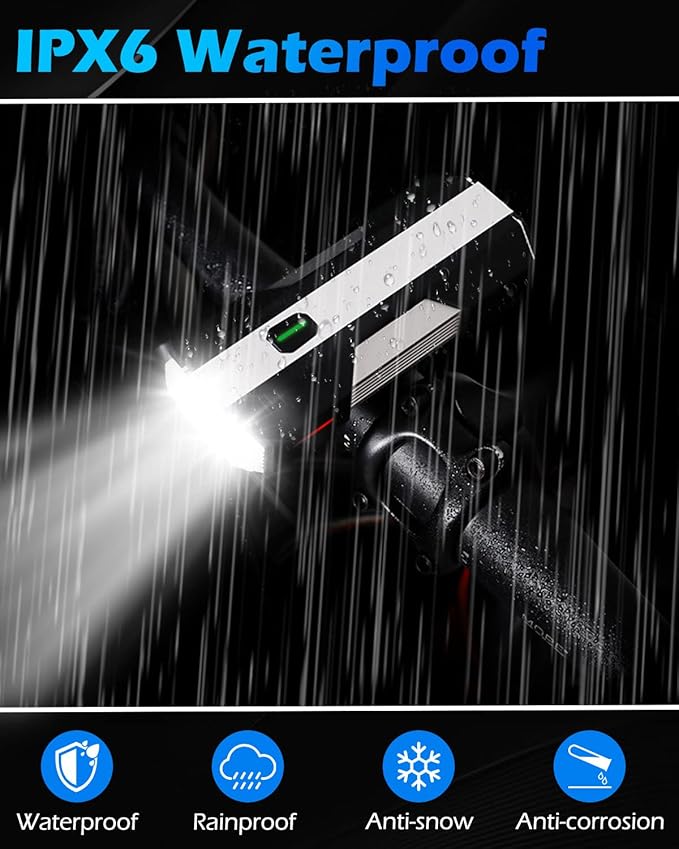 Bike Lights, 6+4 Modes Rechargeable Type-C Bike Light for Night Riding, Anti-Dazzle High Lumen LED Bike Lights Front and Rear, Bicycle Light Set Front and Back for Kids, Road, Cycling, Biking