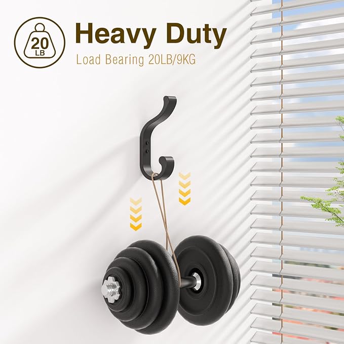 Coat Hanger Wall Mount 8-Pack - Wall Hooks for Hanging Heavy Duty