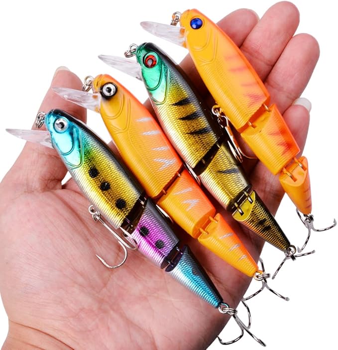 Aorace Fishing Lures Kit Mixed Including Minnow Popper Crank Baits with Hooks for Saltwater Freshwater Trout Bass Salmon Fishing