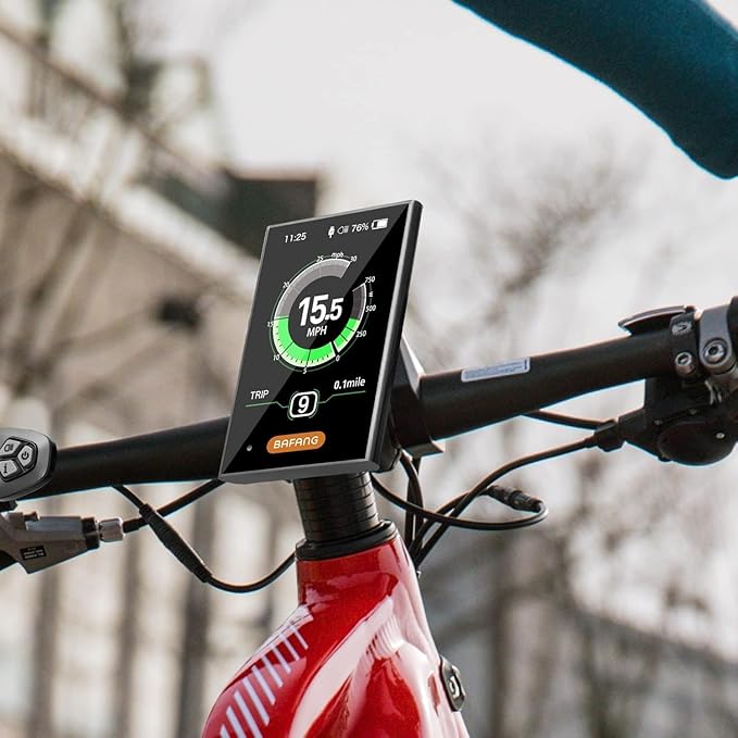 BAFANG Display DPC18/C010 for BBS01B BBS02B BBSHD M400, M500 Mid Motor Pedal Assist eBike Computer Display with Automatic Backlight UART/CAN Protocol