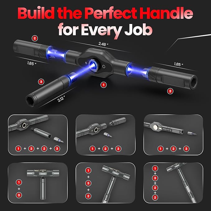 42 in 1 Magnetic Screwdriver Set, Magnetic Ratchet Screwdriver Set with Multi-Bit Ratcheting Handle & Bit Magnetizer, Compact Repair Tool Kit with Storage Case for Furniture, Computer, Bicycle and DIY