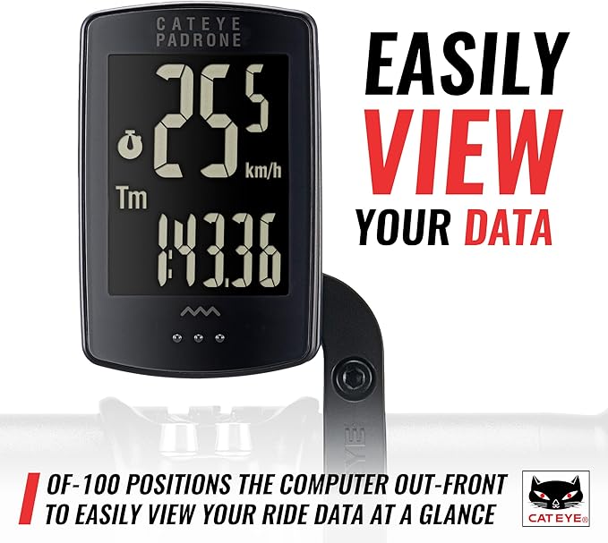 CATEYE OF-100 Out Front Bike Computer Bracket – Bolt-on Mount, Positions Computer Front and Center, Easily View Your Ride Data, Compatible with Padrone, Strada, Urban and Velo Wireless Computers
