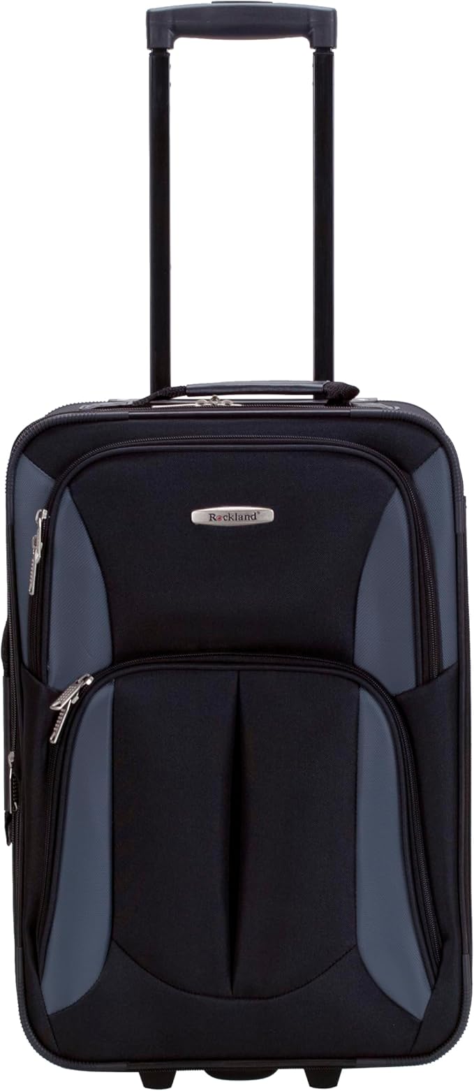 Rockland Fashion ソフトサイドアップライト荷物セット、ブラック/グレー、2点セット (14/19)