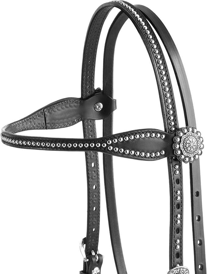 Weaver Leather unisex adult Browband Headstall, Black, Horse US