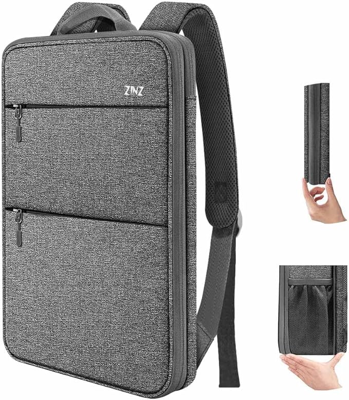 ZINZ Slim & Expandable Laptop Backpack 15 15.6 16 Inch Sleeve, Spill-Resistant Notebooks Bag Case for Most 14-16 Inch MacBooks Surface-Books Dell HP Lenovo Asus Computers,D01G01