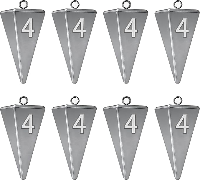 Pyramid Sinkers Fishing Weights, Saltwater Fishing Sinkers for Surf Fishing Gear Tackle - 1oz, 2oz, 3oz
