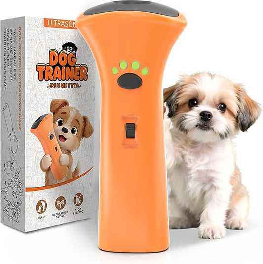 Dog Bark Deterrent Devices,Ultrasonic Anti Barking Device for Dogs, Portable Dog Training Device,Stopping Own or Neighbor's Dog Barking,Safe & Effective for Indoor & Outdoor Use(Orange)