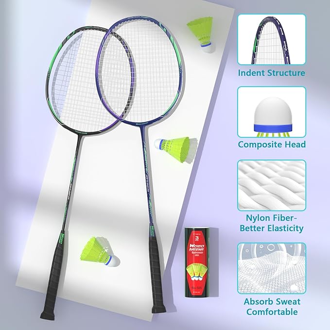 Professional Carbon Fiber Badminton Rackets Badminton Racquet for Backyards Gym