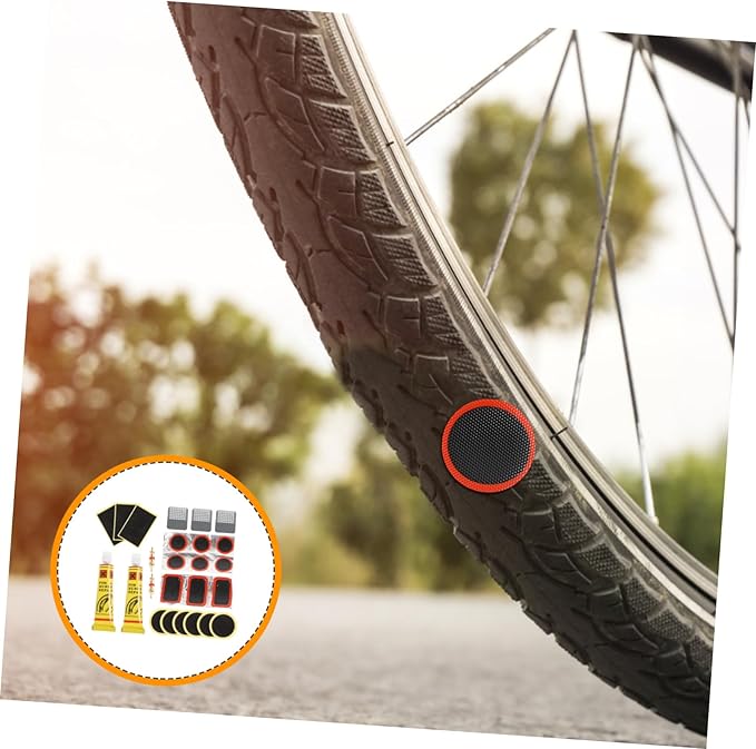 HANABASS Bicycle Tire Repair Kit Tire Levers Portable Bike Tube Patch Set No Glue Required 1-Piece Tool for Fast Repairs Suitable for Cyclists