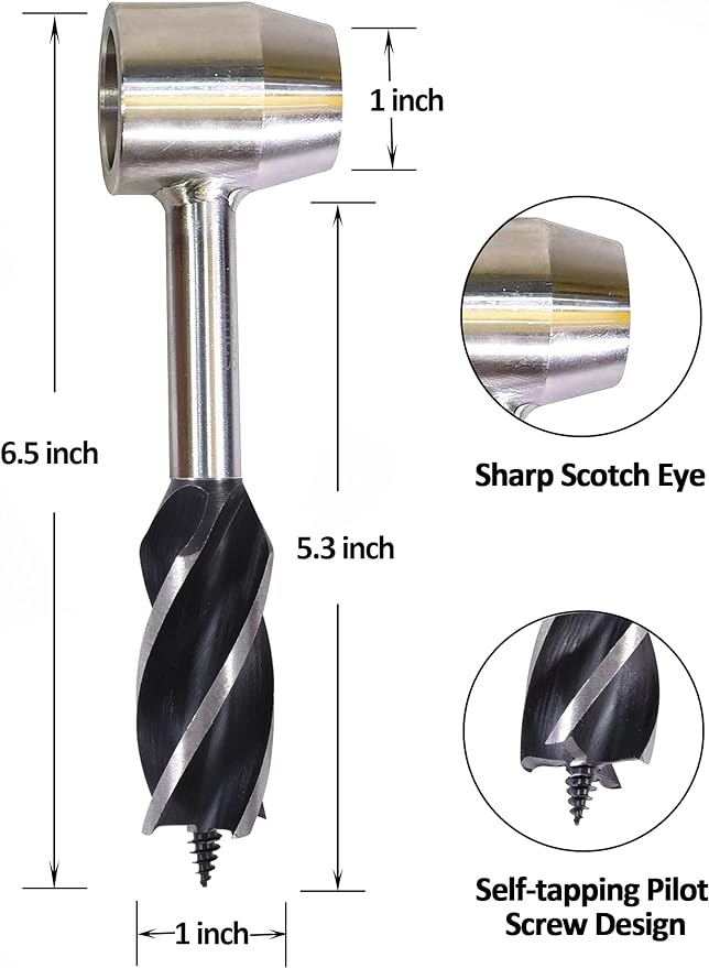 Bushcraft Survival Tool, Survival Tool for Bushcraft Settlers, Manual Drill Wrench, Scotch Eye Auger Drill and Hand Hole Maker for Outdoor, Bushcrafting, with Protective Case and Hook