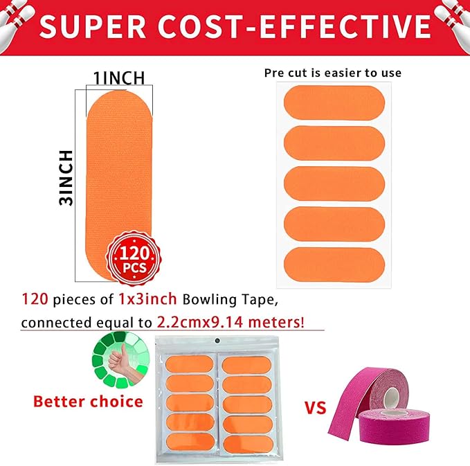 Birllaid 120PCS Bowling Thumb Tape Bowling Finger Tape Bowling Tape Thumb for Bowlers, Bowling Accessories for Men Women