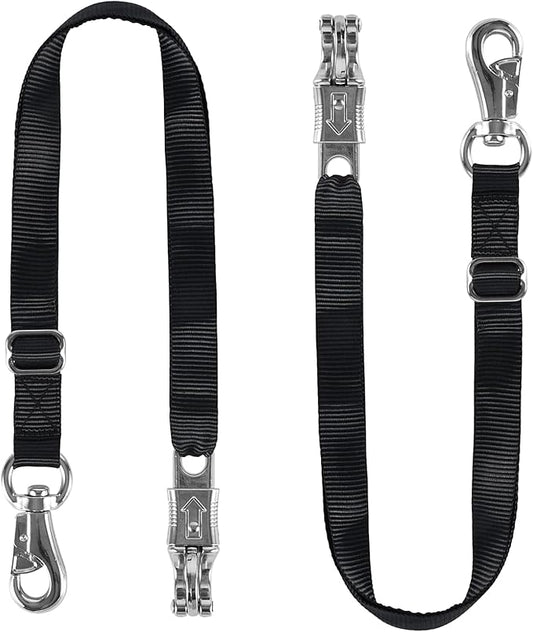 Rosemarie Trailer Cross Tie, Horse Haulage Adjustable Nylon Straps Leads with Panic Snap Fixed Eye Equestrian Equipment
