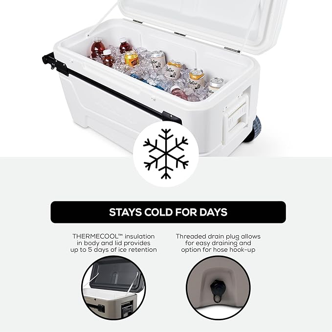 Igloo Maxcold Glide 110Qt ホイールクーラー | 保冷ハードシェルアイスチェスト