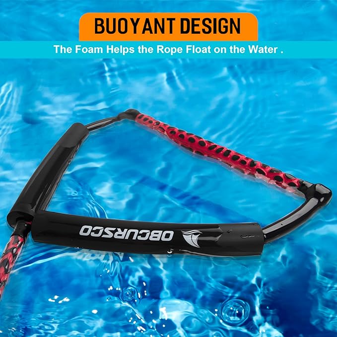 Obcursco 75FT Wakeboard Rope, Water Ski Ropes with EVA Handle for Water Skiing, Wakeboard, Kneeboard