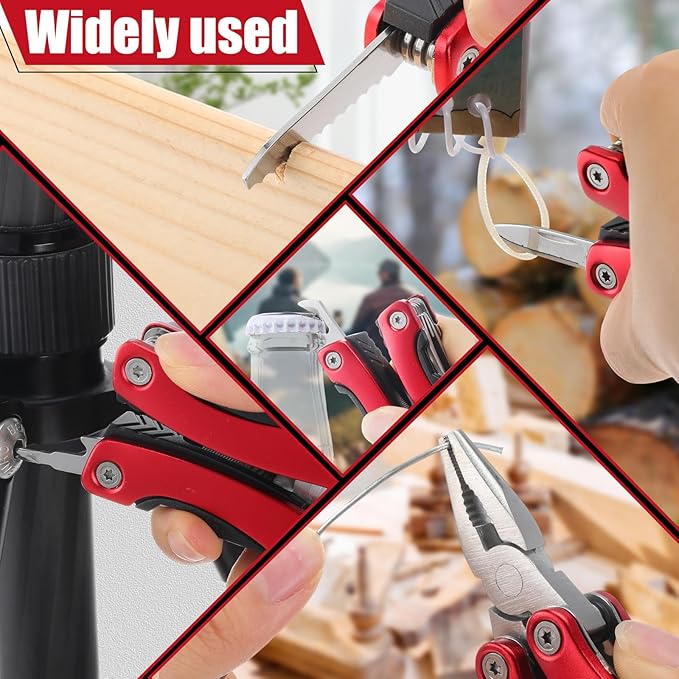 5 Pack Mini Multi Tool Bulk Birthday Gifts for Men Him Dad Boyfriend Stocking Stuffers Small Multitool Fishing Pocket Knife for Men Camping Survival Computer Bike Gadgets, 5 Colors
