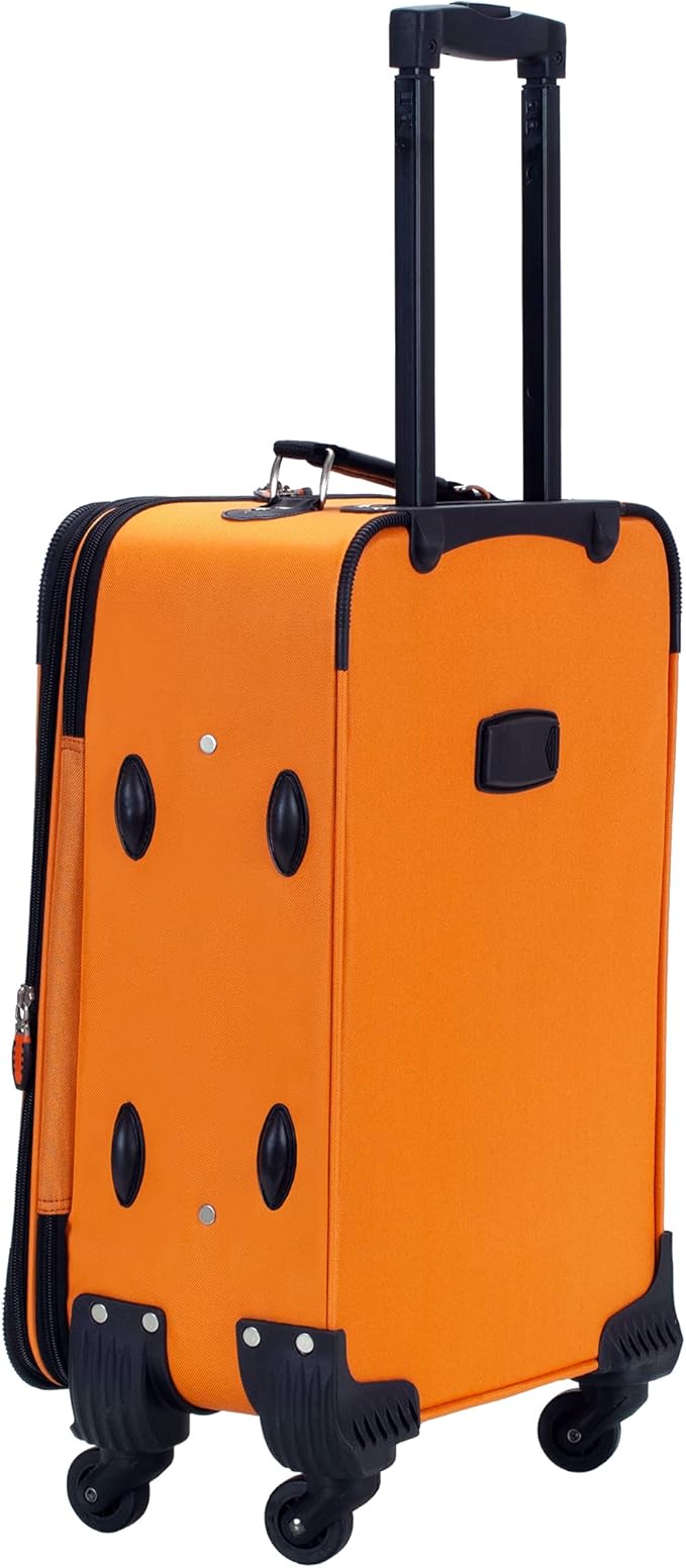 Rockland Pasadena Softside Spinner Wheel Luggage, Orange, Carry-On 19-Inch