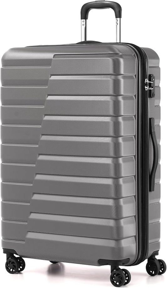 Coolife Larage Luaggage Hardside Expandable Suitcase with Spinner Wheels Checked 28-Inch