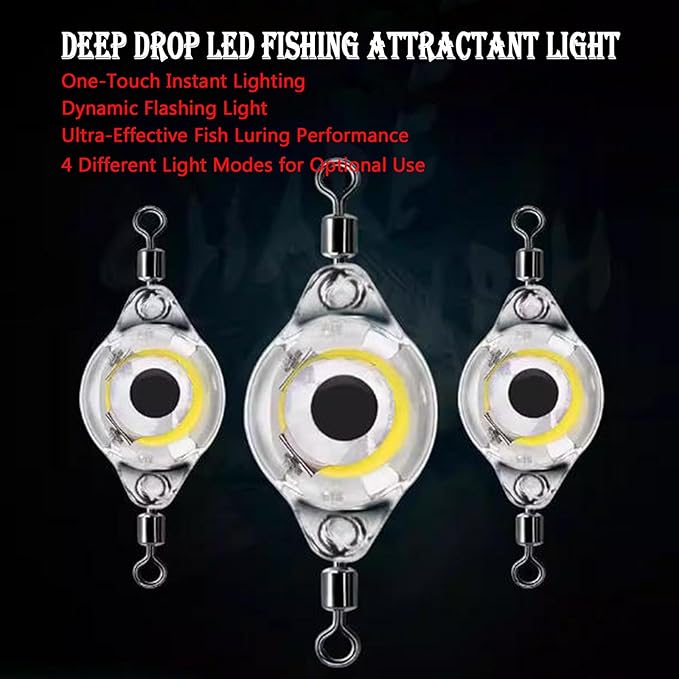 10個パック LED水中集魚灯、フラッシュフィッシュ誘引ライト、点滅釣りルアー、深海釣りアクセサリー