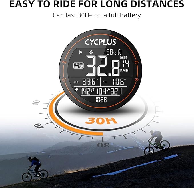 ROCKBROS Bike Computer Wireless GPS Accurate Bike Speedometer with Bluetooth Mini Cycling Computer IPX6 Waterproof ANT+ Bicycle Odometer with Automatic Backlight 2.5" LCD Screen and Larger Battery