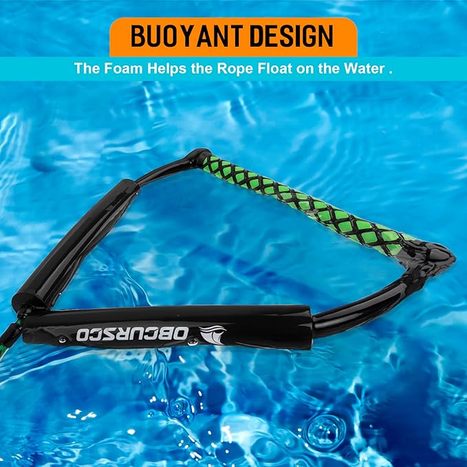 Obcursco 75FT Wakeboard Rope, Water Ski Ropes with EVA Handle for Water Skiing, Wakeboard, Kneeboard