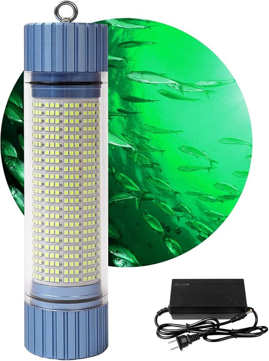 水中集魚灯 電池式 充電式 LEDフィッシュライト 緑 誘魚灯 9000mAh IP68防水 淡水・海水対応