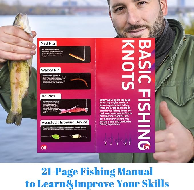Fishing Lures - Tackle Box with Tackle Included, Fishing Kit with VIBs, Frogs, Minnows, Soft Baits, Hooks & Weights Accessories, Freshwater Lure Kit for Bass Walleye Trout