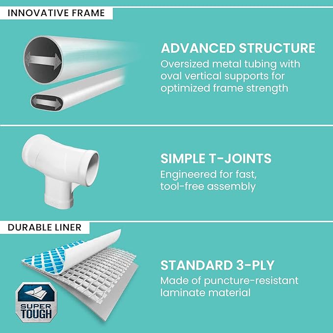 Intex 26723EH Prism Frame Premium Above Ground Swimming Pool Set: 15ft x 42in – Includes 1000 GPH Cartridge Filter Pump – Removable Ladder – Pool Cover – Ground Cloth