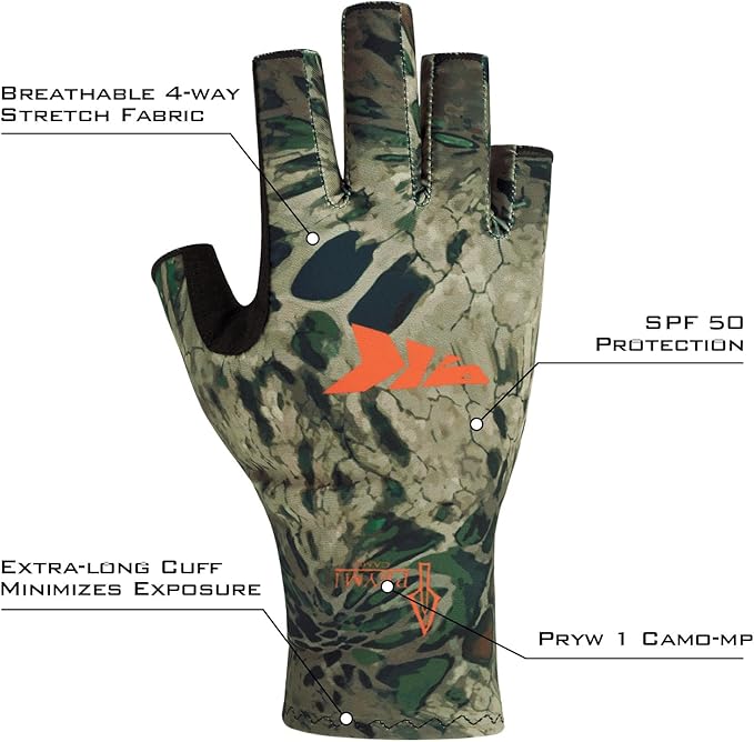 KastKing Sol Armis Sun Gloves UPF50+ Fishing Gloves UV Protection, Sun Protection for Outdoor, Kayaking, Rowing