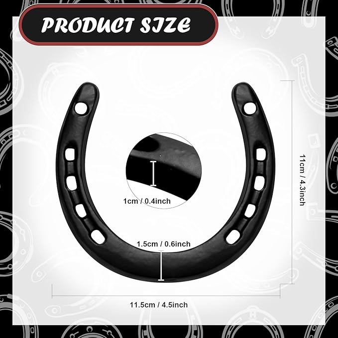 Shimeyao 40 Pcs Horseshoe Bulk Cast Iron 4.5 x 4.3 Inch Horseshoes for Adults Wall Hung Good Luck Handmade Decorations Horse Theme Party Wedding Birthday Supplies (Black)