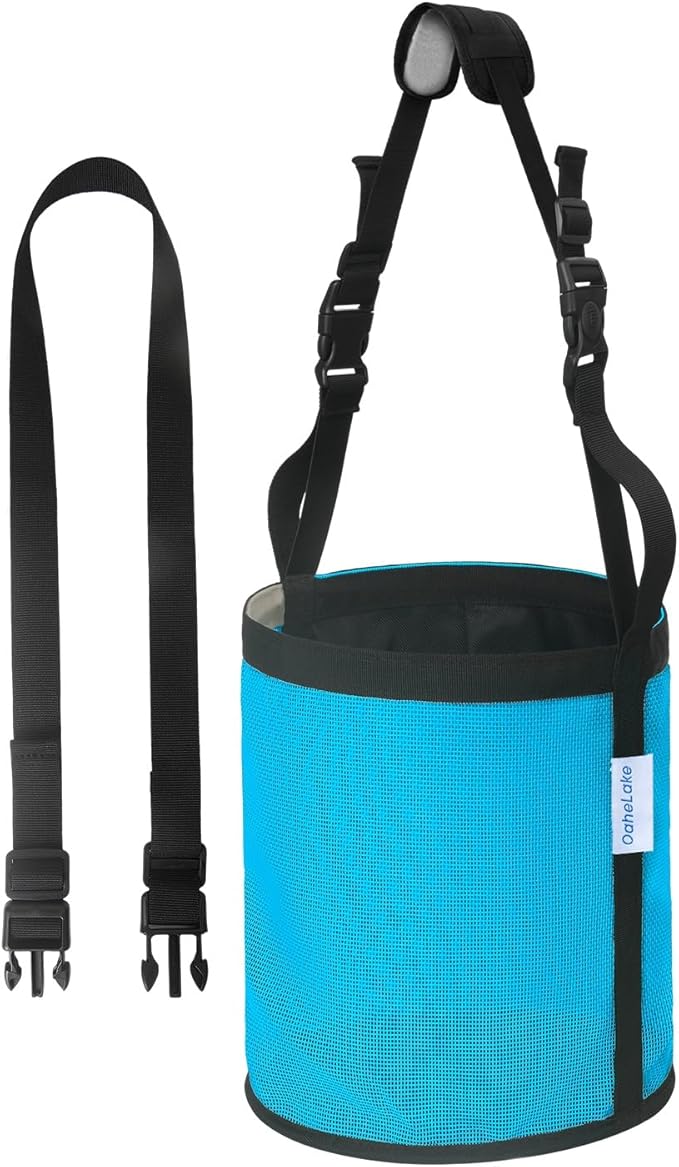 Horse Feed Bag for Grain, Breathable Mesh Feed Bags for Horses, Muzzle Feedbag for Feeding Grain, Anti-Spill Design Feeder, Soft Neck Pad Nose Pad, Universal Fit (Sky Blue 1 Pack)