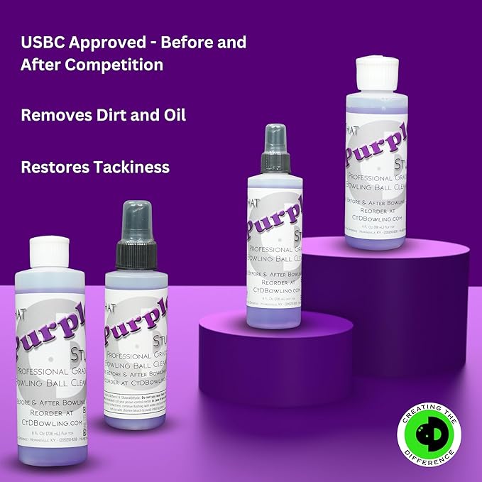 Creating the Difference That Purple Stuff プロ仕様ボウリングボールクリーナー | USBC公認 | 汚れとオイルを除去 | 粘着性と性能を回復