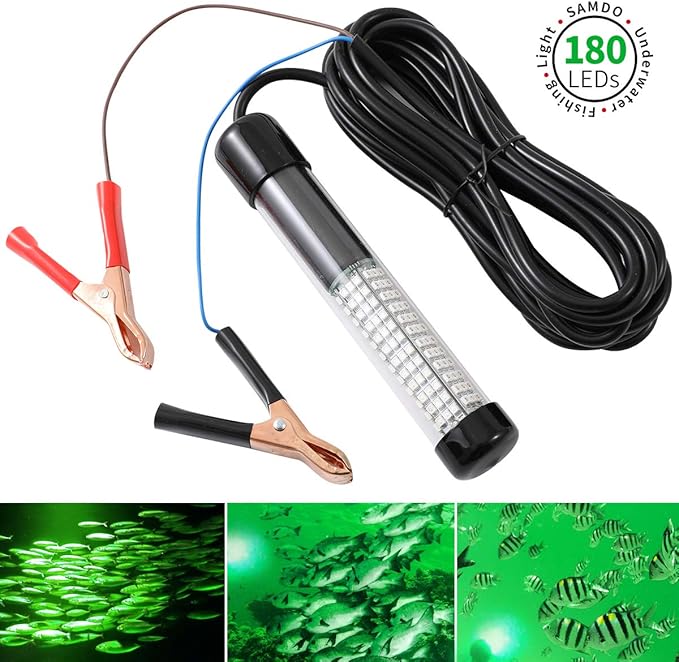 SAMDO IP68 12V LED水中集魚灯 1080ルーメン 釣り用集魚灯 常夜灯 10.8W