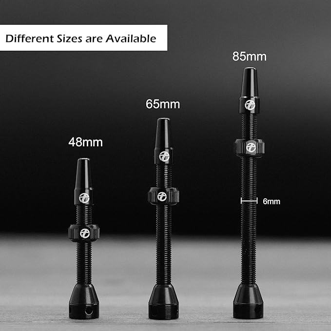 Thinvik Presta Tubeless Valve Stem 44/48/65/70/85mm,Super Light Alloy Presta Tubeless Valve Stem Kit for Tubeless Tires-2 Tubeless Valve Stem (with Aluminum Alloy Valve Cap) + Valve Core Removal Tool