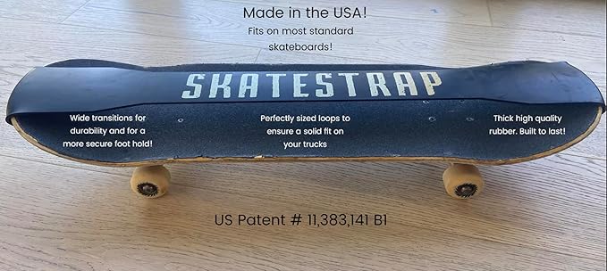 Skatestrap - Improves Board Control, mimicks Binding Systems Used in All Board Sports - More Fun on Your Skateboard - Snowboarding at The Skate Park - Great Gift - Improve Skills at Wakeboarding