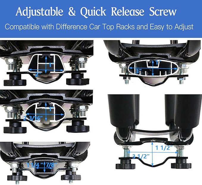 Taelakeni 1 Pairs Kayak Carrier Roof Racks, Universal Cars Kayak Canoe Roof Rack for SUV, Jeeps