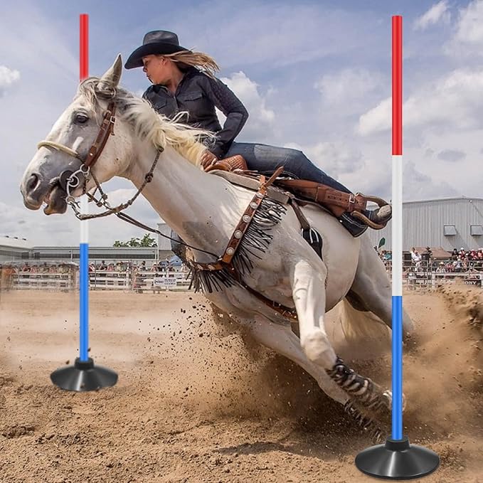 6 Set Pole Bending Poles for Horses 6FT Adjustable Training Equipment for Horses Football Basketball Speed