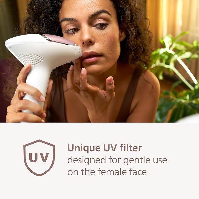 Philips Lumea 8000 Series IPL Hair Removal Device, Personal Permanent At Home Laser Hair Reduction, for Women & Men, SenseIQ Technology, 2 Attachments for Body & Face, BRI932/03