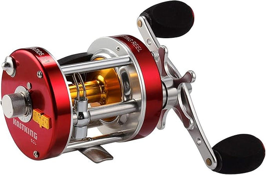 KastKing Rover Round Baitcasting Fishing Reel, Perfect Conventional Reel for Catfish, Salmon/Steelhead, Striper Bass and Inshore Saltwater Fishing Reel, Reinforced Metal Body