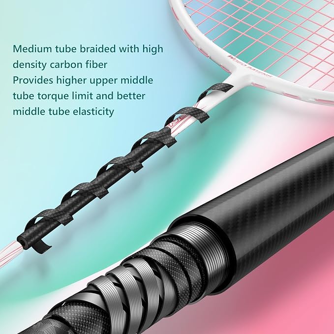 Professional Carbon Fiber Badminton Rackets Badminton Racquet for Backyards Gym