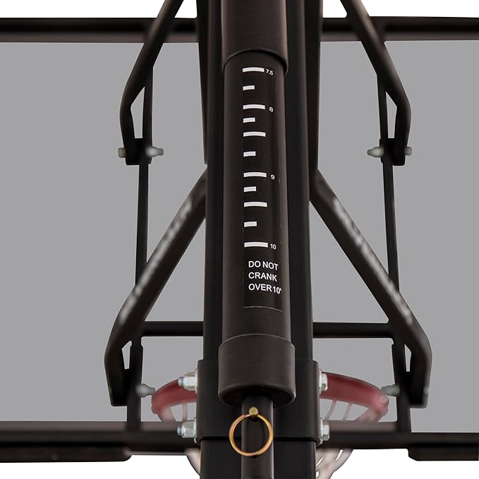 Silverback Height Adjustable In-Ground Basketball Hoop with Tempered Glass Backboard, Pro-Style Breakaway Rim & Backboard Pad