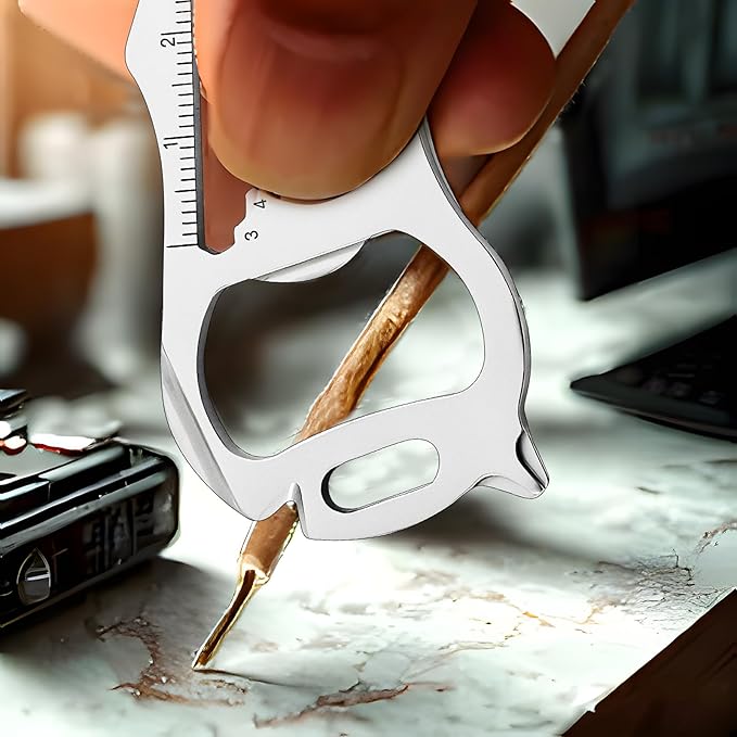Father's Day Gifts for Dad from Daughter Son, Keychain Multi-tool 16 in 1 Pocket Gadgets Tools Bottle Opener Screwdriver, EDC Tool Key Ring Anniversary Birthday Gifts for Men Him (Tiger)
