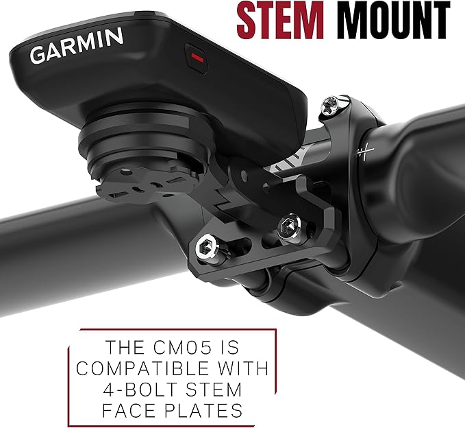 KOM Cycling Quick Release Stem Mount for Wahoo and Garmin Bike Computers (Edge 1040, Elemnt Roam, Elemnt Bolt v2) 1040 Bike Mount Compatible with GoPro Accessories