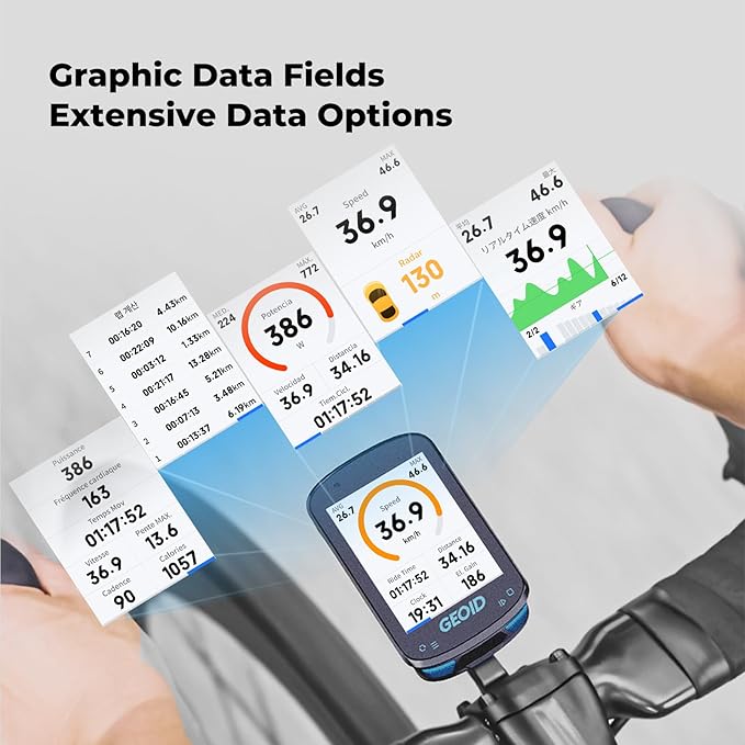 GEOID CC600 Color Screen Bike/Cycling Computer Wireless - Route Navigation with Reroute Planing, WiFi & Bluetooth, Fast 5s GPS Positioning, Free Indoor Training