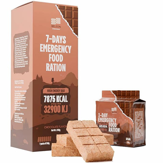 Emergency Food Supply - Chocolate Survival Ration - 20 Years Shelf Life - 7 Days