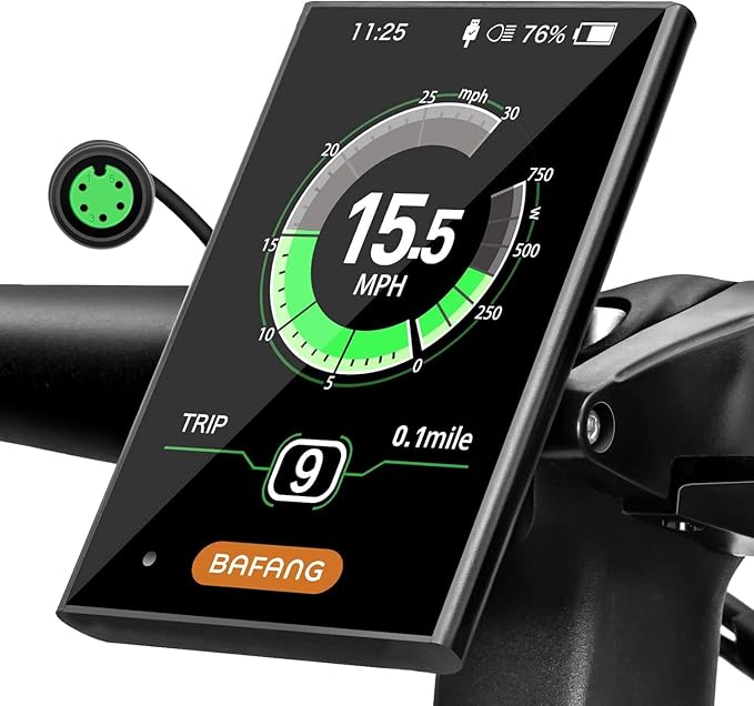 BAFANG Display DPC18/C010 for BBS01B BBS02B BBSHD M400, M500 Mid Motor Pedal Assist eBike Computer Display with Automatic Backlight UART/CAN Protocol