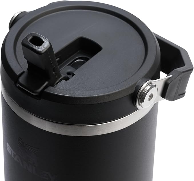 STANLEY IceFlow 2.0フリップストローステンレスタンブラーハンドル付き 40オンス | ツイストオン蓋とフリップアップストロー | 漏れ防止ウォーターボトル | 真空断熱ステンレス | BPAフリー | ブラック 2.0