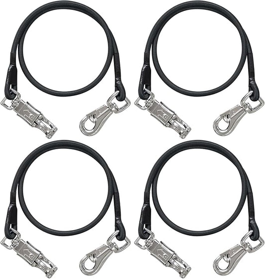 Bungee Horse Trailer Ties,36 Inch Long Bungee Cross Ties for Horses with Super Strong Quick Release Panic Snap and Bull Snap for Horse Trailer Accessories