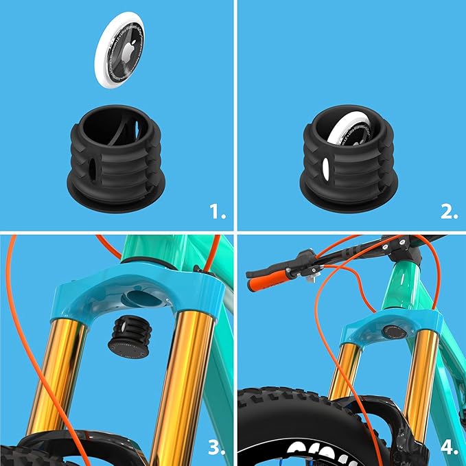 Elevation Lab AirTag Mountain Bike - TagVault™ - The Hidden AirTag Fork Mount | for Tapered Head Tubes | Anti-Theft, Ultra-Secure